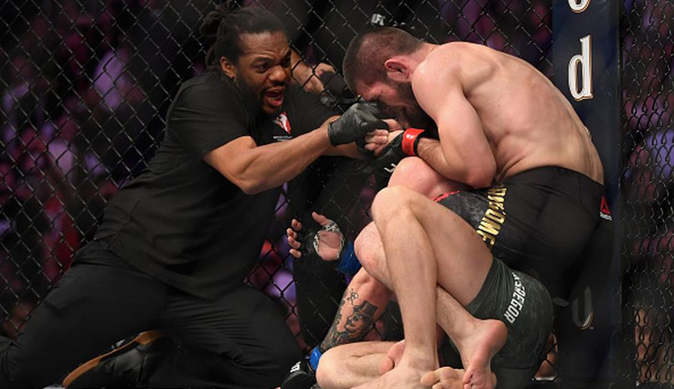 Khabib sometió a Mcgregor y retuvo su cinturón en la UFC 229 desde Las Vegas. (Foto: Getty Images)