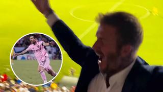 El efusivo festejo de David Beckham tras el golazo de tiro libre de Lionel Messi frente al FC Dallas