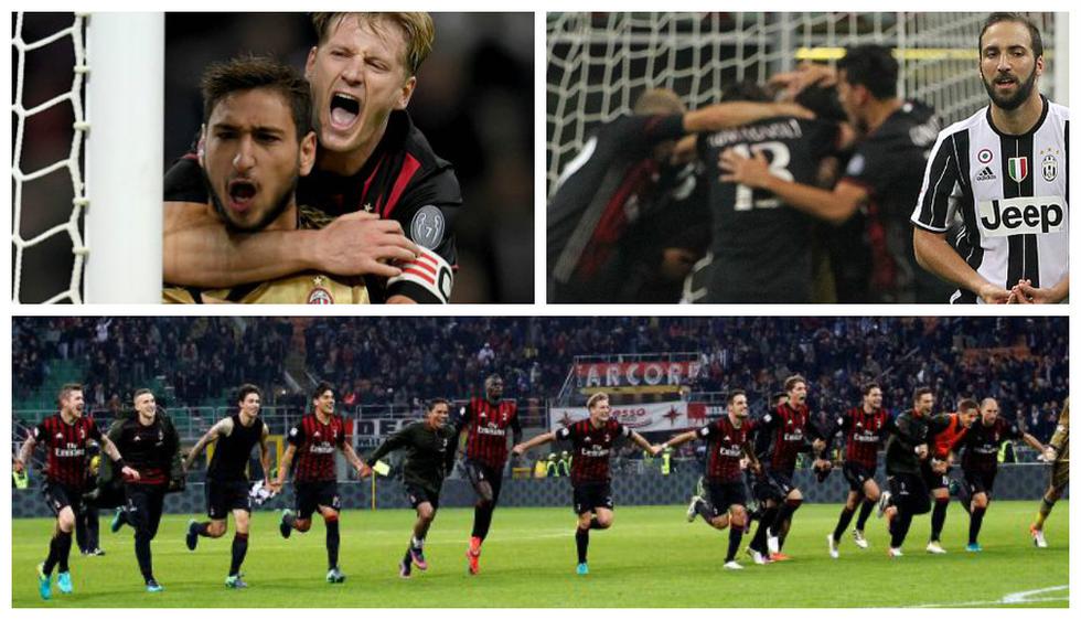 Las mejores imágenes del festejo de AC Milan tras ganarle a Juventus. (Getty Images / AFP / Reuters)
