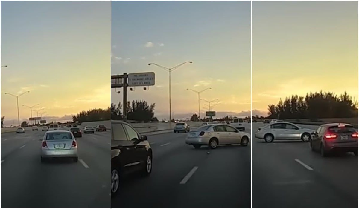 Viral: auto evitó un accidente múltiple con una espectacular maniobra. (Foto: YouTube/ElPaís)