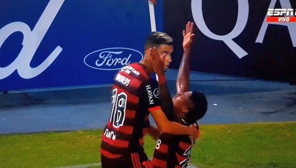 Bruno Henrique marcó en el Cristal vs. Flamengo. (Captura)