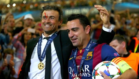Xavi Hernández y Luis Enrique trabajaron juntos en el Barcelona hasta mediados de 2015. (Foto: Getty Images)