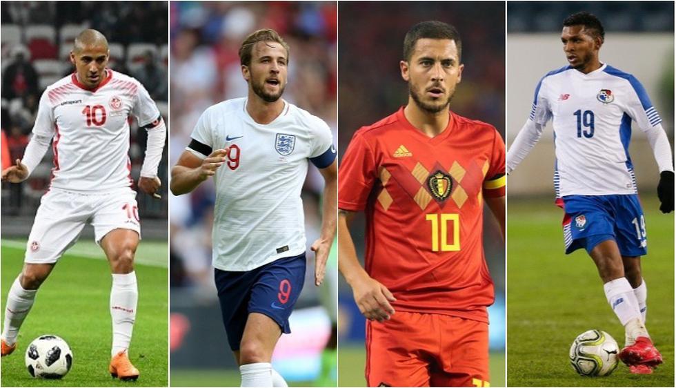 Khazri (Túnez), Kane (Inglaterra), Hazard (Bélgica) y Quintero (Panamá) son las principales armas de ataque de cada país en el Grupo G. (Getty Images)