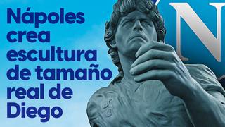 Nápoles crea escultura de tamaño real de Diego Maradona