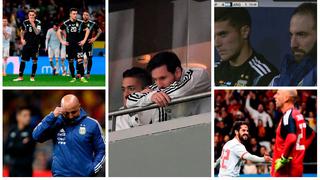 Decepción total: los rostros de frustración de Argentina tras goleada que recibió de España