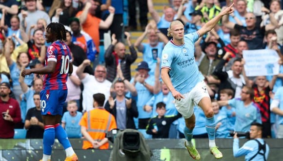 Erling Haaland anotó doblete con Manchester City. (Getty Images)