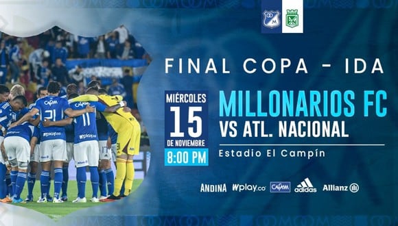 Millonarios vs. Atlético Nacional se miden este miércoles por la Copa BetPlay (Foto: @MillosFCoficial).