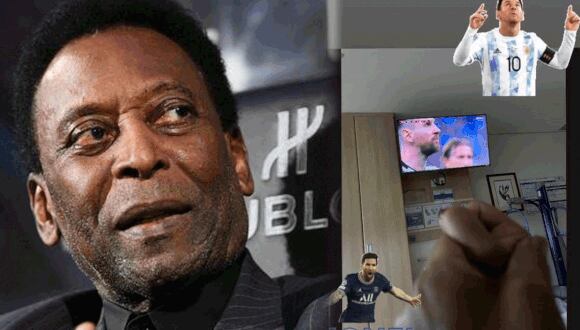 La reacción de Pelé por el triunfo de Argentina. (Foto: Internet)