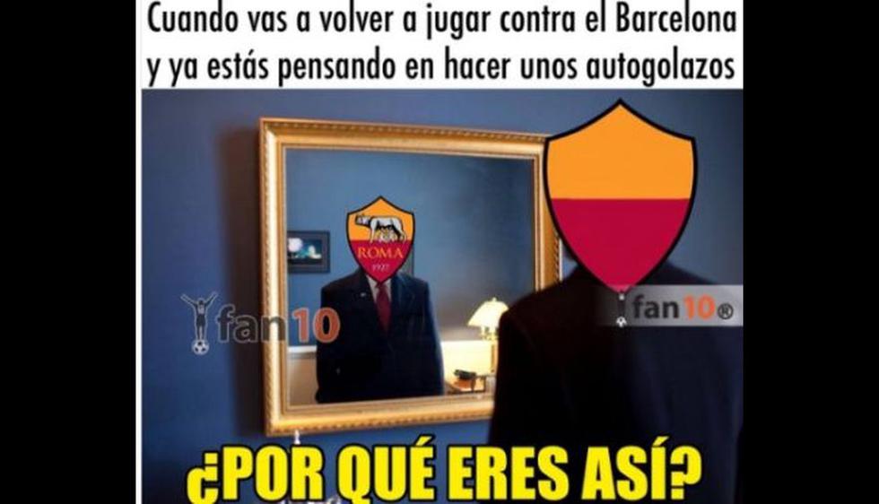 Los mejores memes del Barcelona-Roma por la vuelta de cuartos de final de Champions League. (Difusión)
