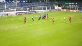 ¡Una obra de arte! Morales marca golazo de tiro libre para Sport Huancayo vs. Liverpool [VIDEO]