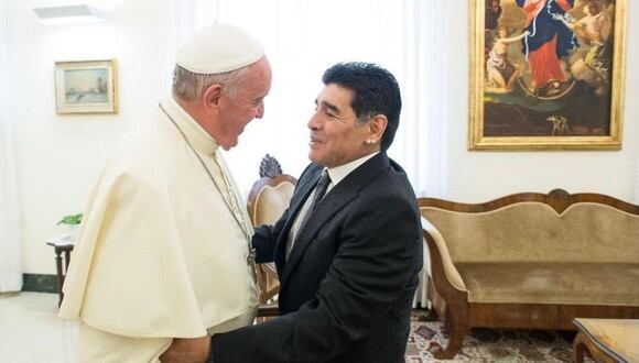 Papa Francisco recordó a Diego Maradona (Foto: AFP)