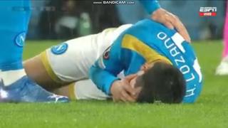 Lo dejaron ‘knock out’: el duro choque del ‘Chucky’ Lozano en Napoli vs. Leicester City [VIDEO]
