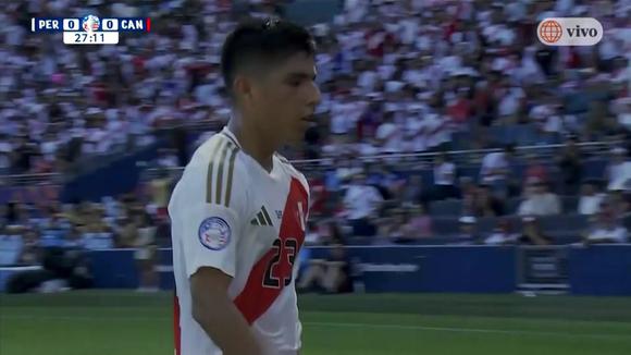Piero Quispe cerca del gol en Perú vs. Canadá. (Video: América TV)