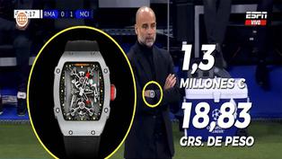 Pep Guardiola usa reloj valorizado en más de un millón de Euros durante cotejo de la Champions
