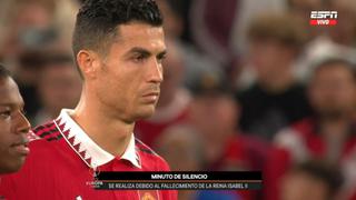 Cristiano Ronaldo se conmueve durante minuto de silencio por la muerte de la Reina Isabel II [VIDEO]