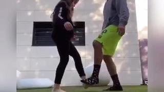 Luis Suárez disfrutó de un baile viral junto a su hija