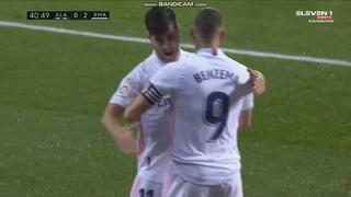 Tras genial pase de taco de Hazard: el gol de Karim Benzema para el 2-0 de Real Madrid ante Alavés [VIDEO]