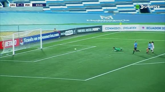 El gol de Birka Ruiz para el 2-0 de Perú sobre Uruguay (Fuente: DSports+)