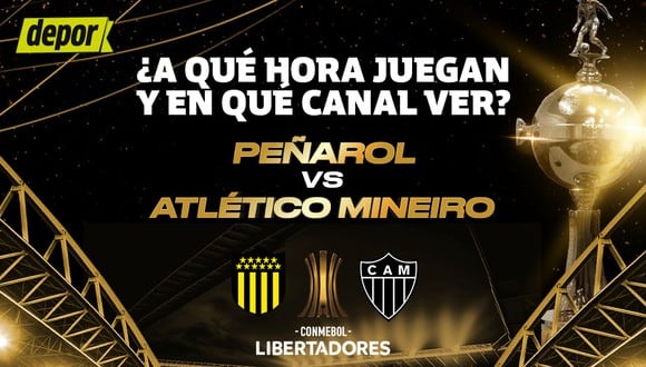 Peñarol vs Atlético Mineiro se miden por la Copa Libertadores. (Diseño: Depor)