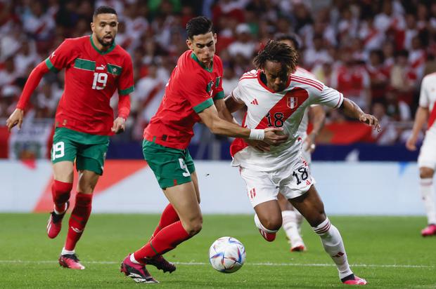 Perú enfrentó a Marruecos, que terminó en el cuarto lugar en Qatar 2022. EFE/Juanjo Martín
