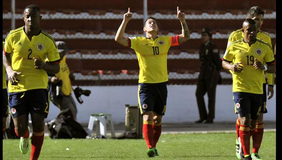 James Rodríguez anotó en el 3-2 de Colombia vs. Bolivia en La Paz rumbo a Rusia 2018. (Foto: Agencias)