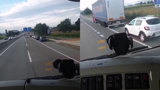 El video viral de un camionero que se burla de conductores atrapados en un falso embotellamiento