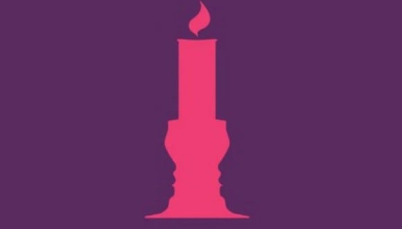 En esta imagen, cuyo fondo es de color morado, se aprecia el dibujo de una vela y el de dos rostros. (Foto: MDZ Online)