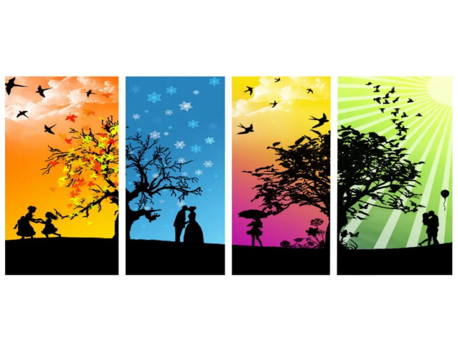 TEST VISUAL | Las cuatro ilustraciones que puedes apreciar aquí representan las estaciones del año. (Foto: namastest.net)