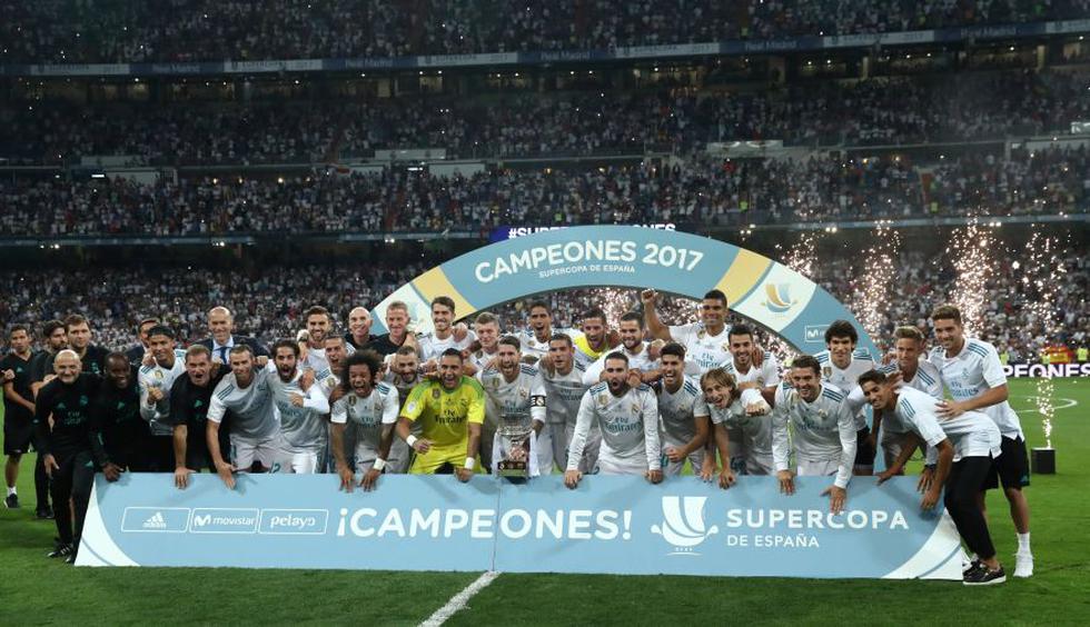 El festejo del Real Madrid en la Supercopa de España 2017 (Foto: AFP)