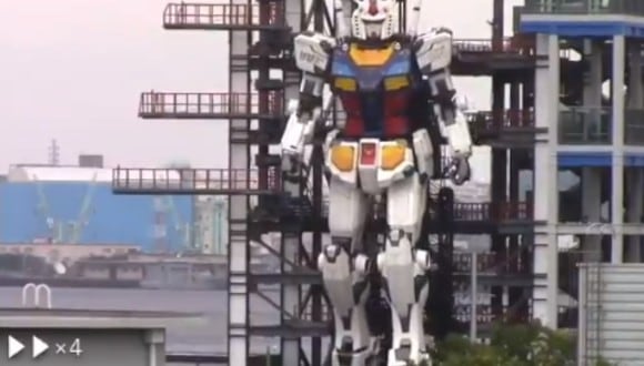 Robot Gundam de 18 metros realiza sus primeros pasos y se vuelve viral. (Foto: captura)