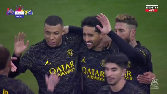Marquinhos marca el 2-1 de PSG en Arabia Saudita. (VIDEO: ESPN)