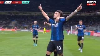 Tras un contraataque: Lautaro Martínez se lució con doblete para el 2-0 del Inter vs. Milan [VIDEO]