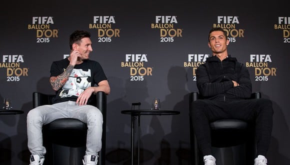 Lionel Messi y Cristiano Ronaldo suman juntos once Balones de Oro. (Getty)