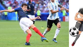 ¡Argentina vs. Francia a lo Super Campeones! Fans comparan el anime con el gol de Benjamin Pavard