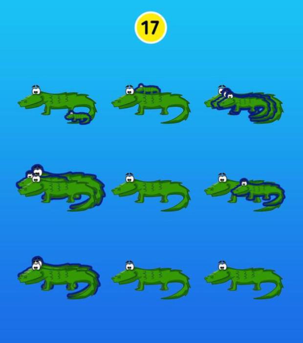Solution: find out how many crocodiles are in the visual puzzle in the following image (Photo: Bright Side).