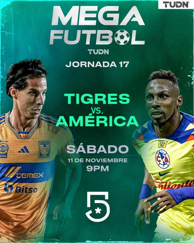 Tigres vs América se enfrentan por la Liga MX (Foto: Canal 5 / Instagram)