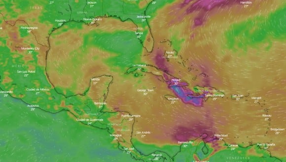La tormenta tropical Elsa llegará a Jamaica y Cuba tras su paso por Haití y República Dominicana (Foto: Captura/Windy)