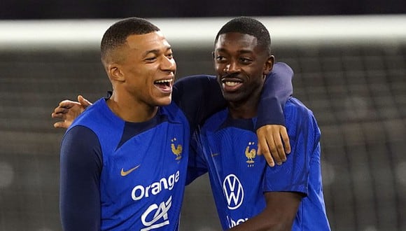 Kylian Mbappé y Ousmane Dembélé son compañeros en la selección de Francia y en el PSG. (Foto: Getty Images)