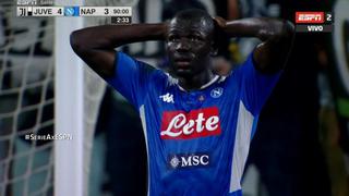 ¡Qué hiciste! El terrible autogol de Koulibaly para que Napoli pierda ante Juventus en el último minuto