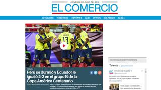 Perú vs. Ecuador: así informó la prensa ecuatoriana sobre el empate