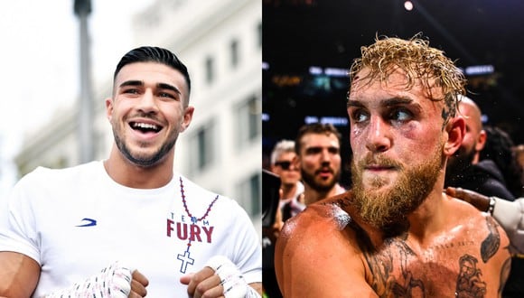 El famoso influencer y ahora boxeador, Jake Paul, quiere ampliar su récord de invicto contra el boxeador y celebrity, Tommy Fury. | Foto: composición/AFP