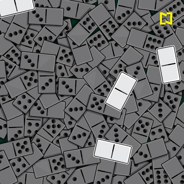 Ini adalah solusi untuk teka-teki visual Internet.  Apakah Anda menemukan semua domino putih?  (Foto: Televisa)