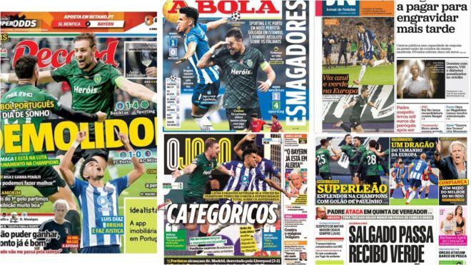 Luis Díaz en las portadas de Portugal tras darle la victoria a Porto.