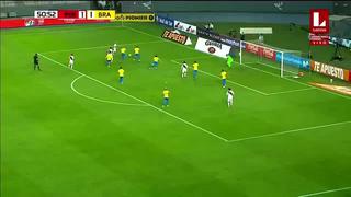 ¡Un zurdazo que tenía destino de red! Trauco muy cerca de marcar el 2-1 para Perú vs. Brasil [VIDEO]