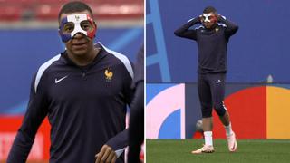 Kylian Mbappé entrena con una máscara tras fracturarse la nariz