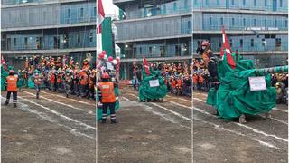 Trabajadores de construcción celebran Fiestas Patrias en Perú con singular desfile [VIDEO]