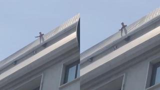 Momento de tensión: Deschamps se quedó atrapado en la terraza del hotel donde concentra Francia
