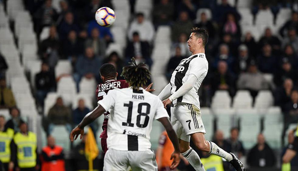 Cristiano Ronaldo salvó a la Juventus ante Torino con otro espectacular salto. (Getty)