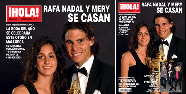 Portada en de revista por la boda del año entre Mery y Rafa Nadal. (Foto: Hola)