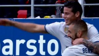 La banca no es lo suyo: gran gol y espectacular asistencia de James Rodríguez con el Real Madrid